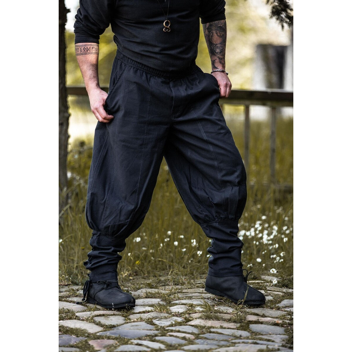 Product image Medieval Trousers Tiago with Leg Lacing black