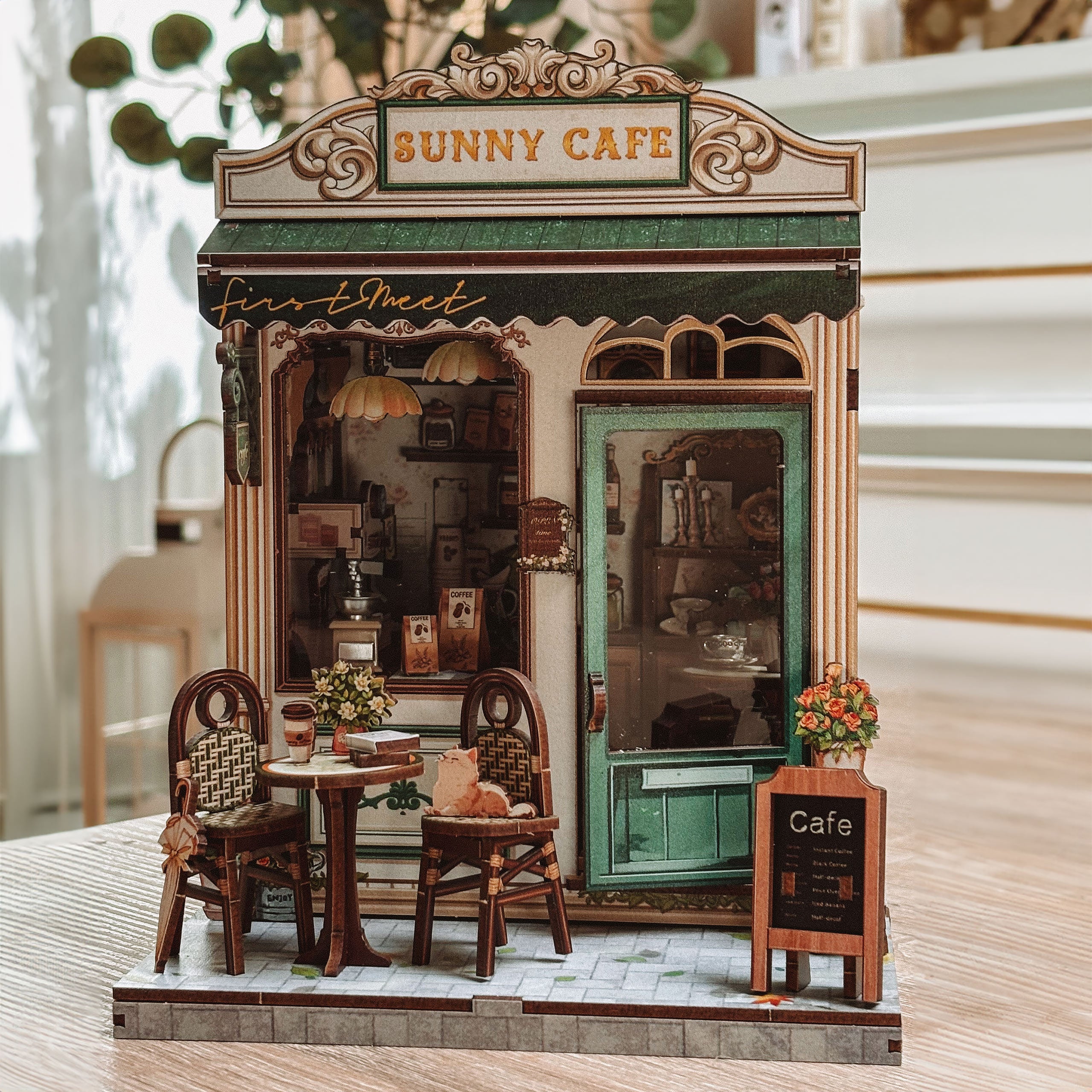 Product image CuteBee - Sunny Cafe Miniature House Book Nook Model Kit