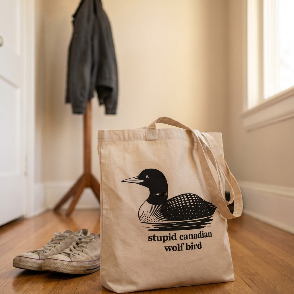Zdjęcie produktu Torba materiałowa Stupid Canadian Wolf Bird dla fanów Heated Rivalry