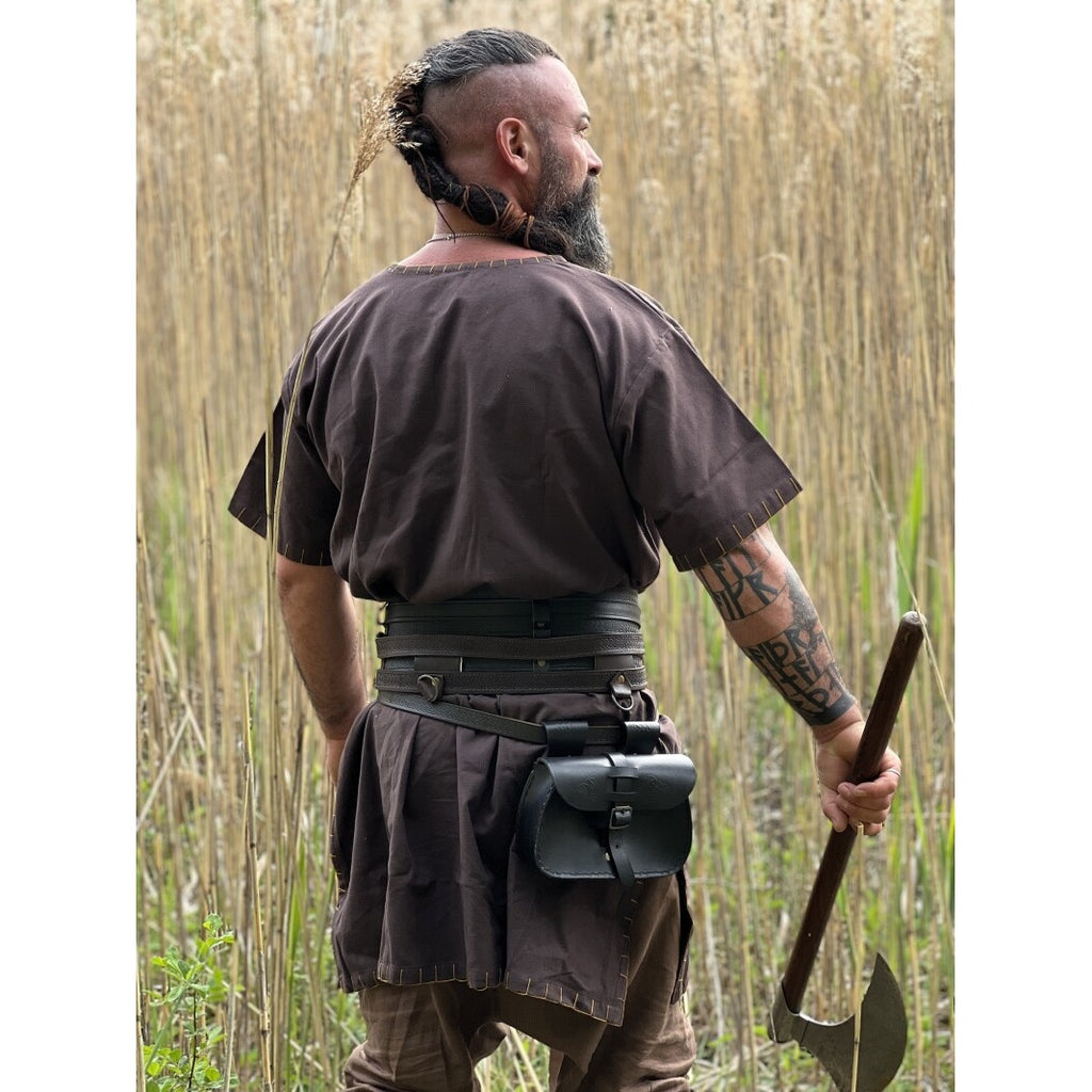 Product image Medieval Viking Tunic Theobald Short Sleeve Dark Brown