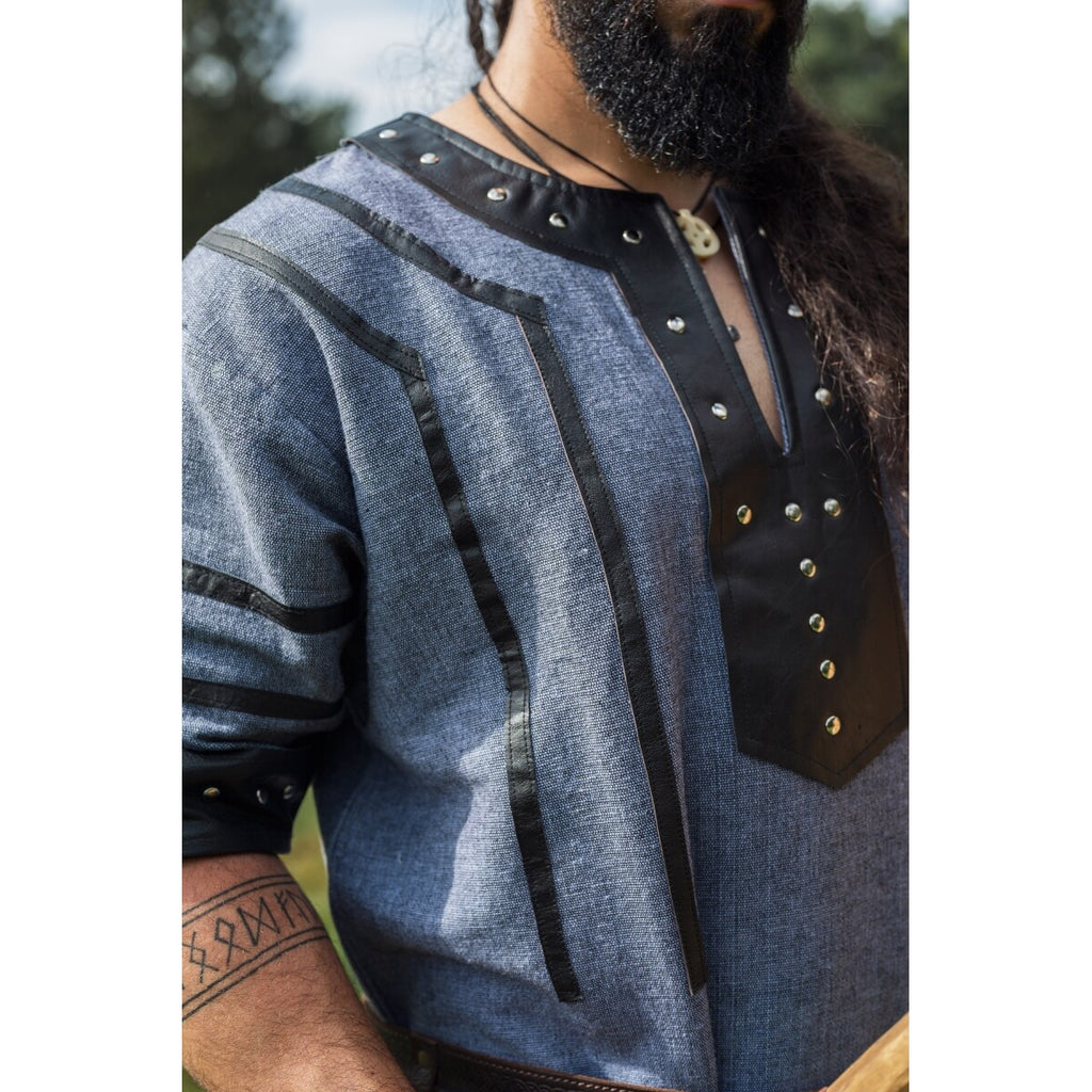Product image Medieval Viking Tunic Rollo short-sleeved blue-grey