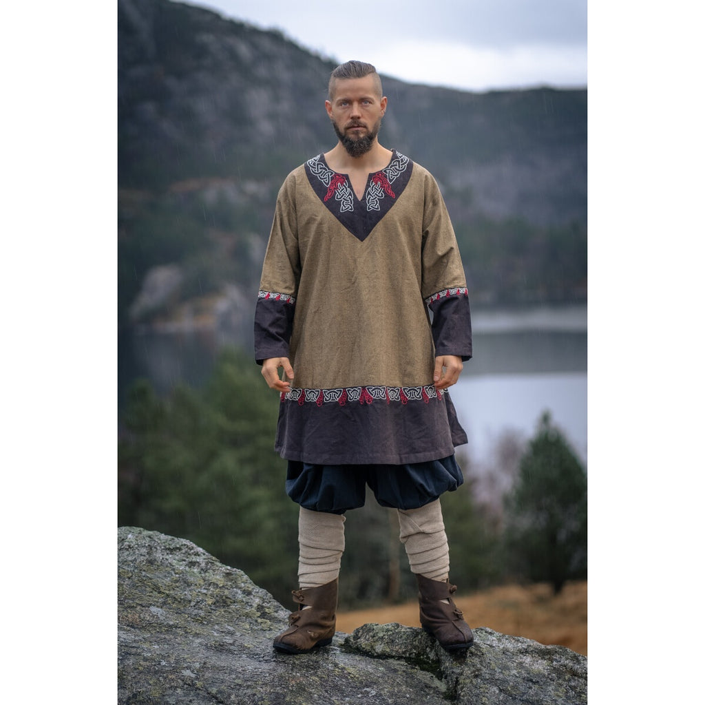 Zdjęcie produktu Średniowieczna tunika wikingów Freydis piaskowa