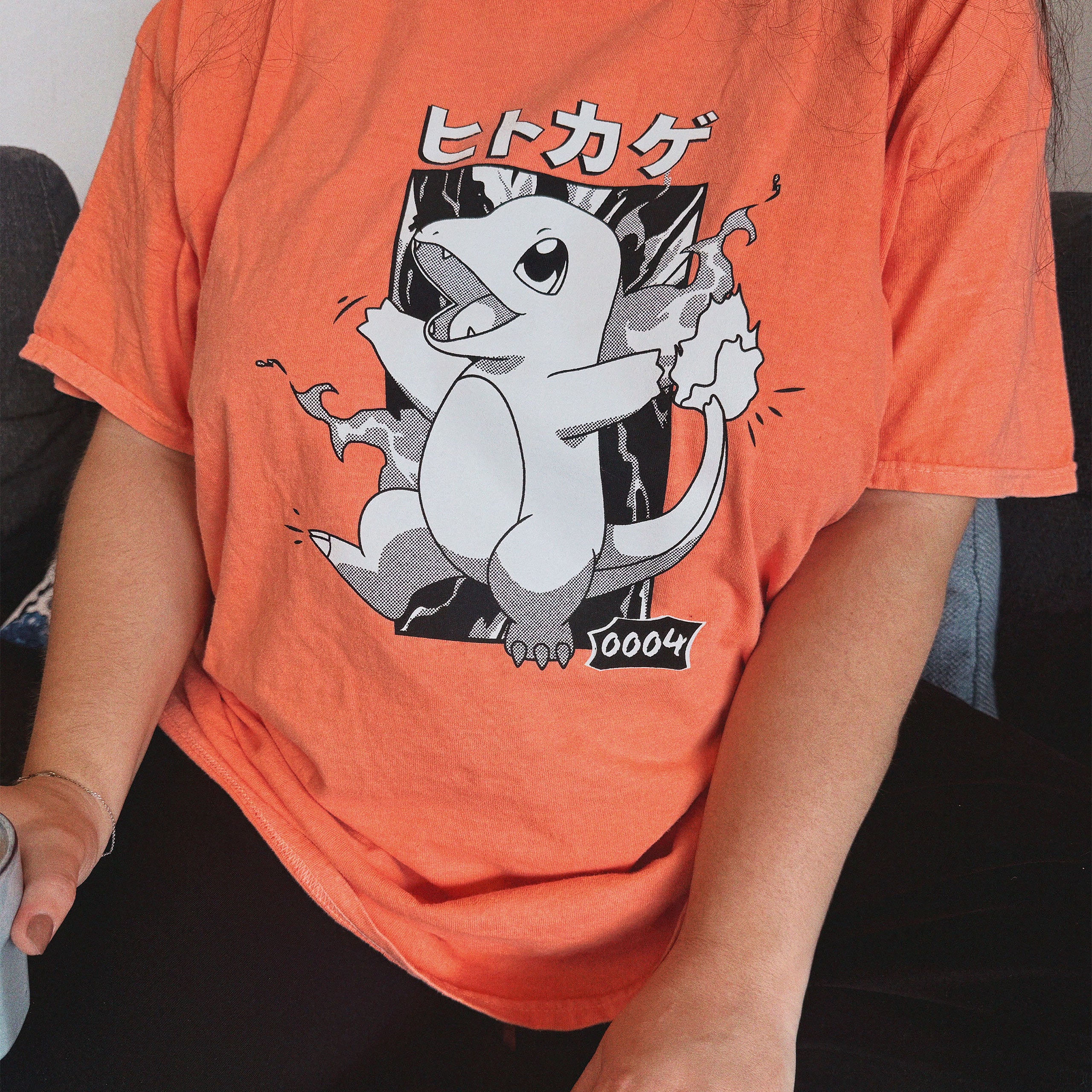 Zdjęcie produktu Pokémon - Koszulka Charmander Katakana Vintage