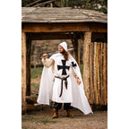 Product image Medieval Templar Knight Cloak Baldwin white-black