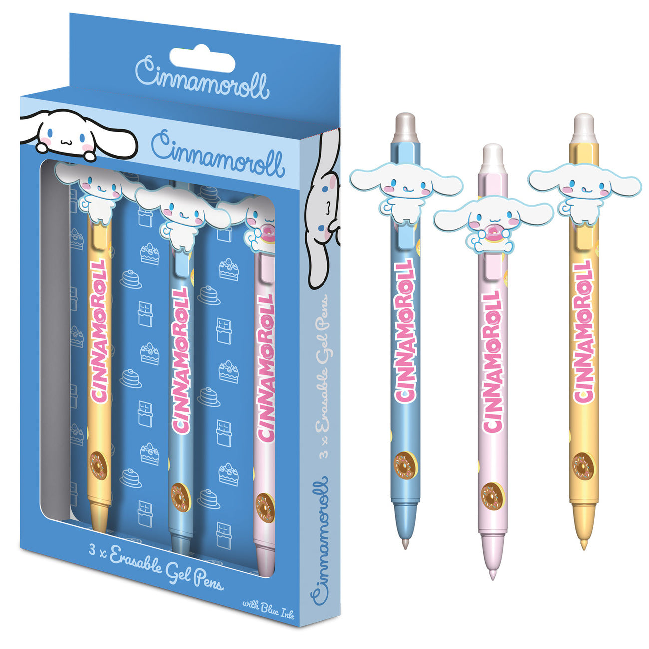 Zdjęcie produktu Hello Kitty & Friends - Zestaw 3 długopisów żelowych Cinnamoroll