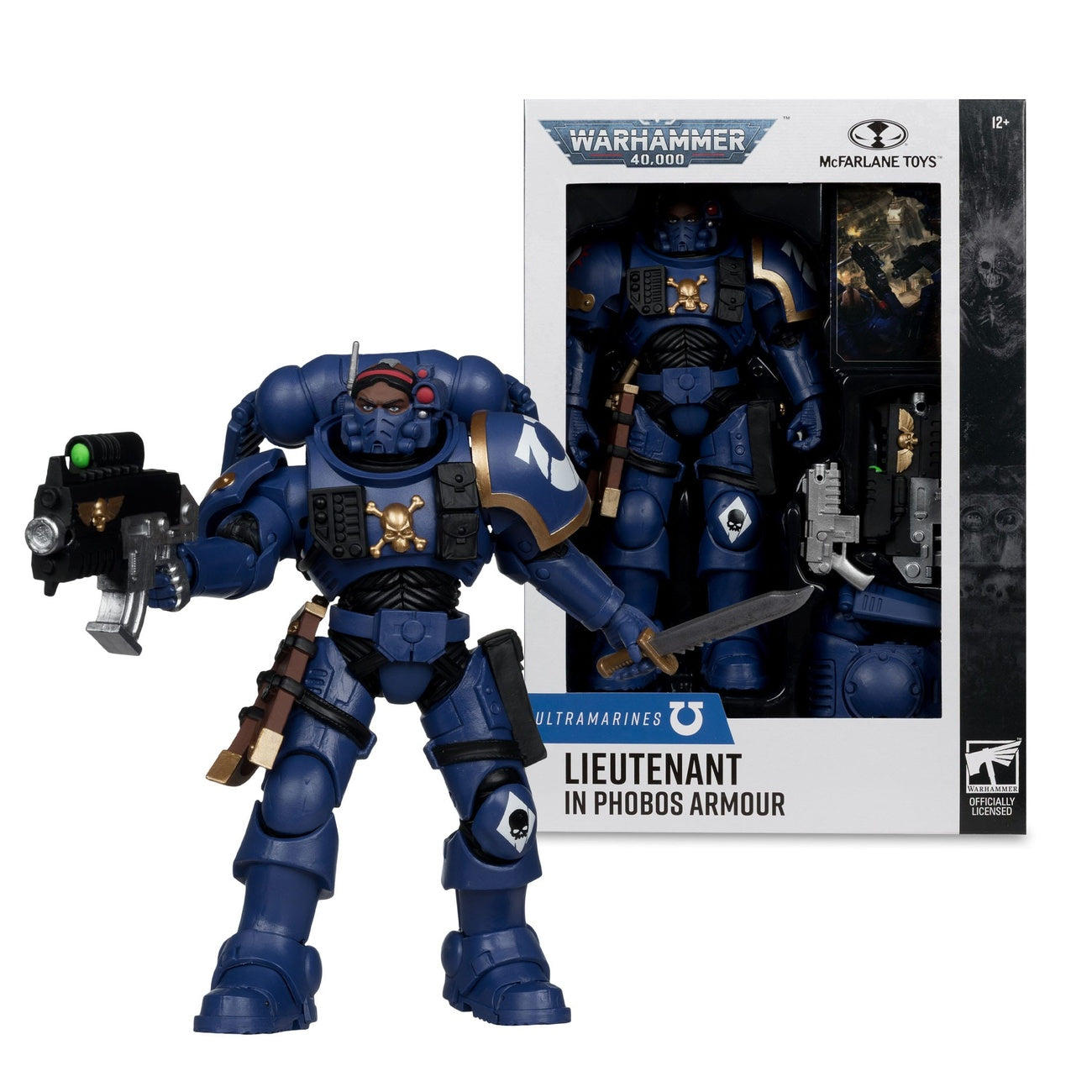 Zdjęcie produktu Warhammer 40k - Porucznik w zbroi Phobos (Ultramarines) Figurka akcji 18cm