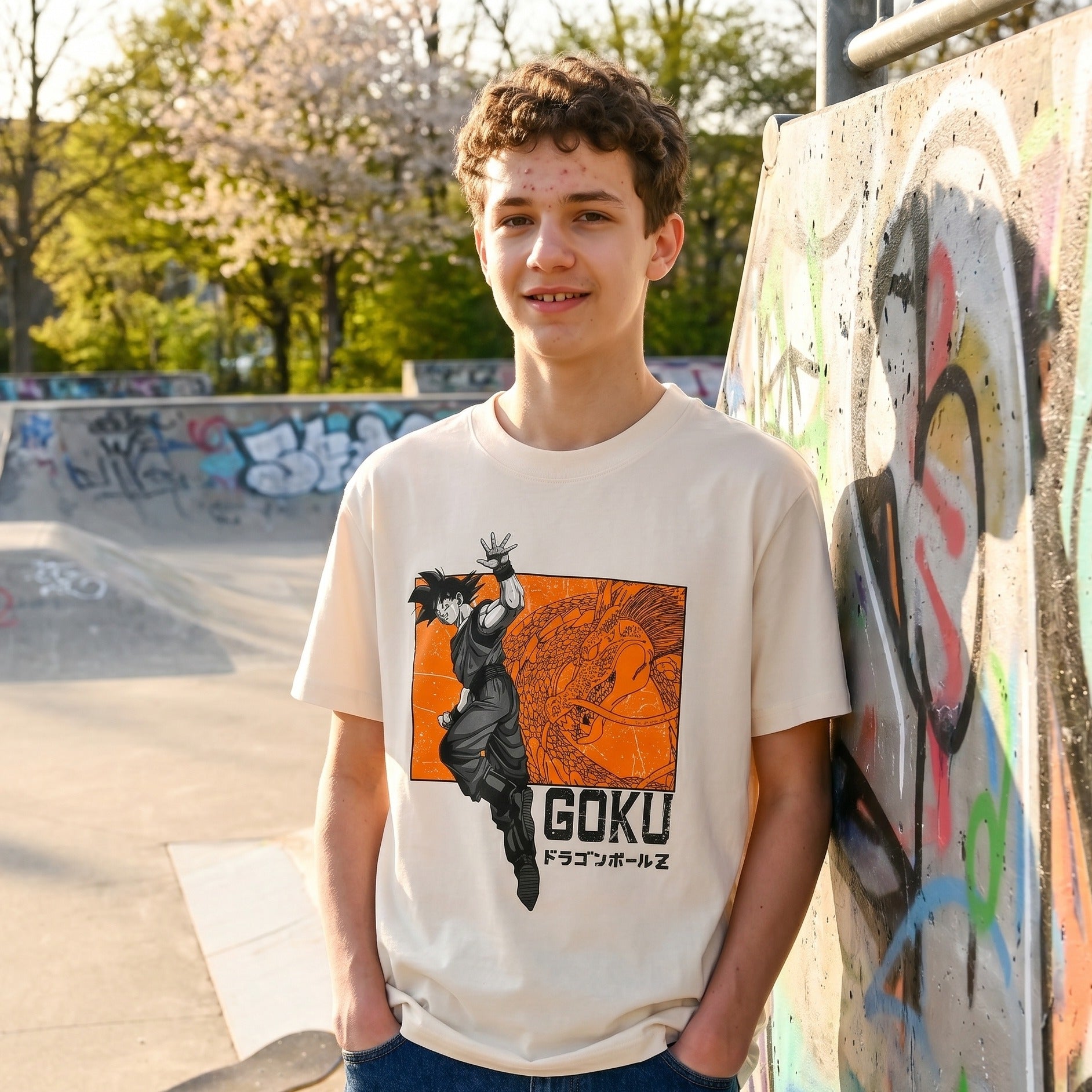 Zdjęcie produktu Dragon Ball Z - Oversize’owy T-shirt Goku i Shenron
