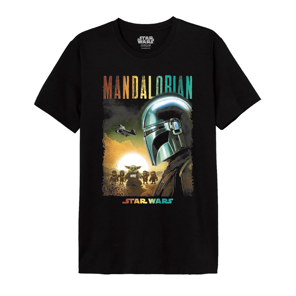Product image Mando and Grogu Poster T-Shirt Black - Star Wars The Mandalorian
