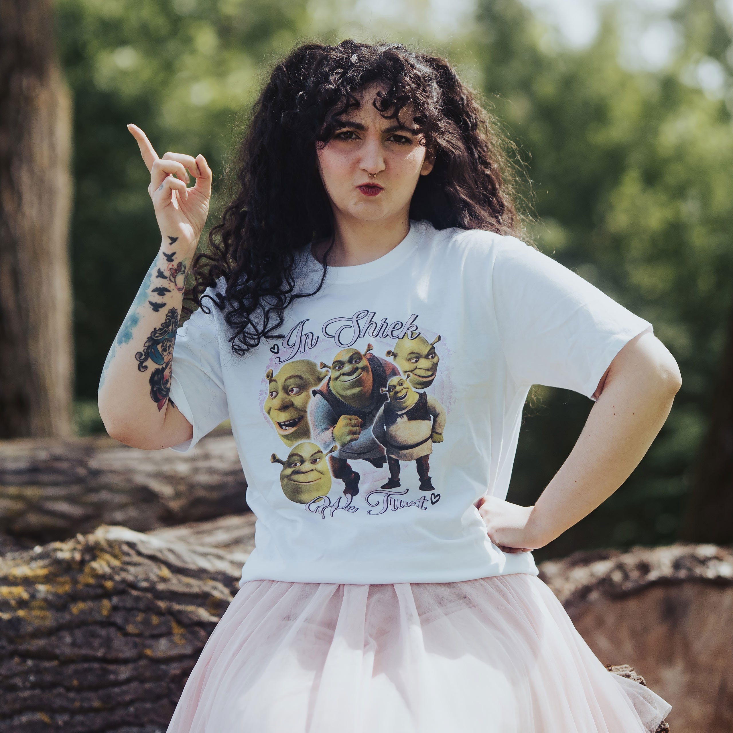 Zdjęcie produktu Shrek - In Shrek We Trust biała koszulka