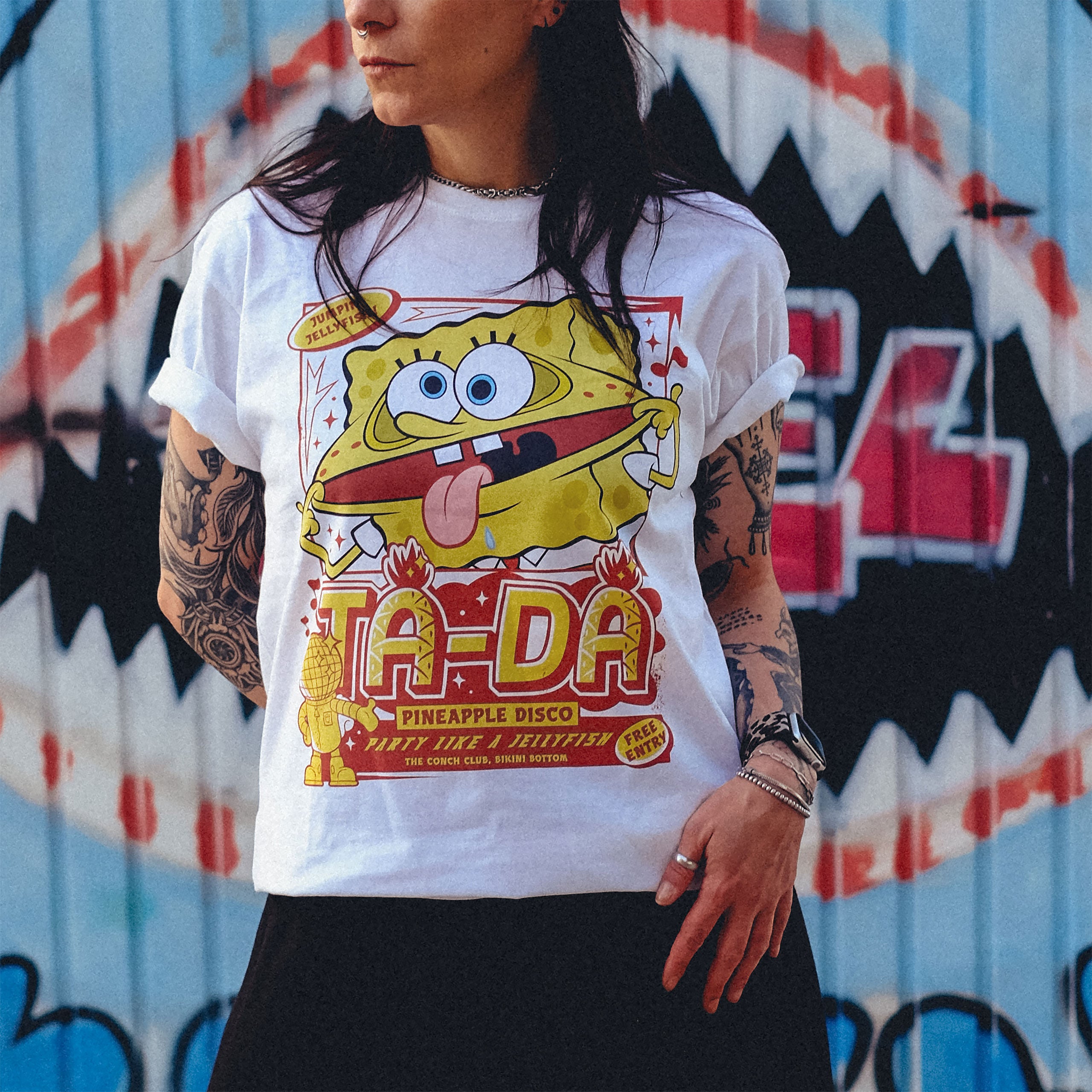 Zdjęcie produktu SpongeBob – Party Like a Jellyfish koszulka biała