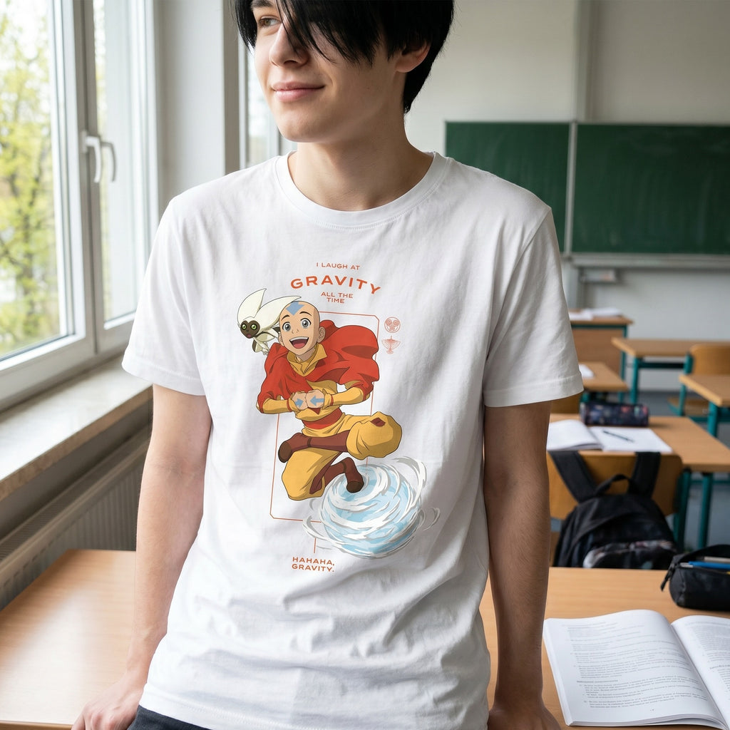 Zdjęcie produktu Avatar – koszulka Aang Laugh at Gravity biała