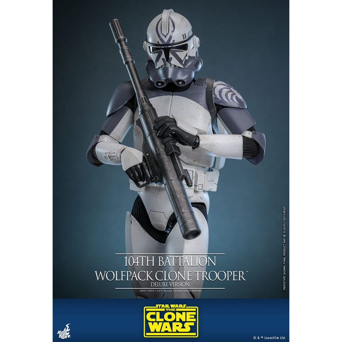Zdjęcie produktu Star Wars: The Clone Wars – Figurka akcji Clone Trooper Wolfpack z 104. Batalionu w skali 1:6