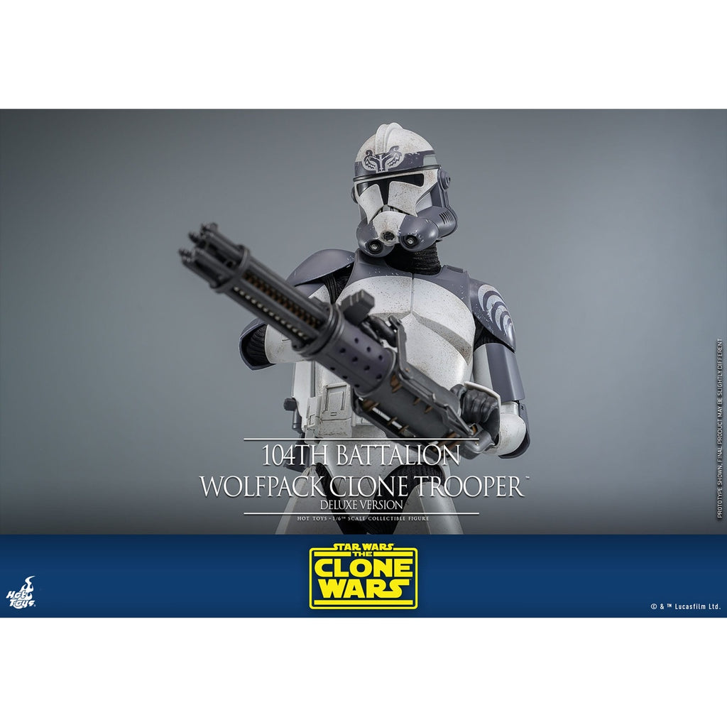 Zdjęcie produktu Star Wars: The Clone Wars – Figurka akcji Clone Trooper Wolfpack z 104. Batalionu w skali 1:6