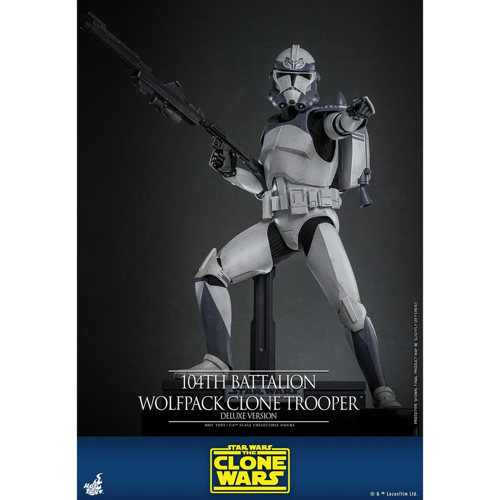 Zdjęcie produktu Star Wars: The Clone Wars – Figurka akcji Clone Trooper Wolfpack z 104. Batalionu w skali 1:6