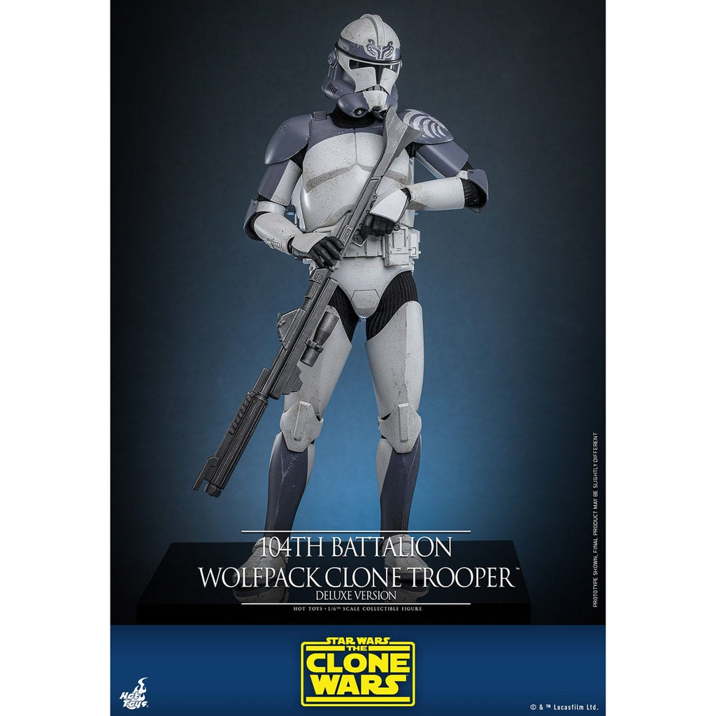 Zdjęcie produktu Star Wars: The Clone Wars – Figurka akcji Clone Trooper Wolfpack z 104. Batalionu w skali 1:6