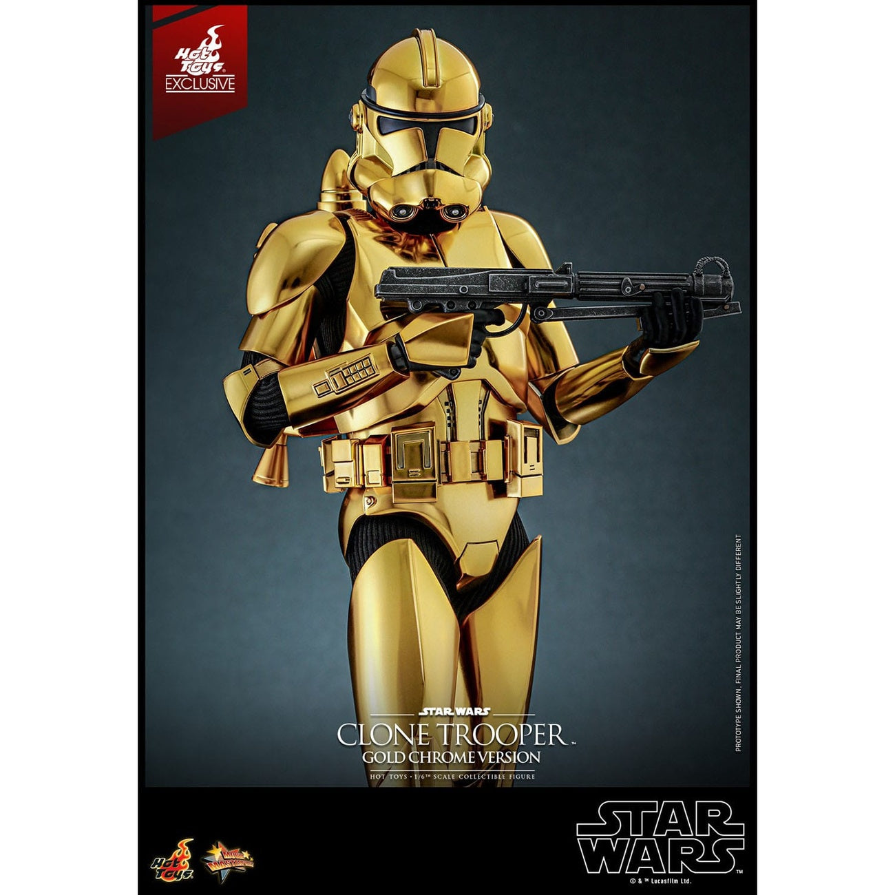 Zdjęcie produktu Star Wars – figurka akcji Clone Trooper 1:6 Gold Chrome Version Exclusive