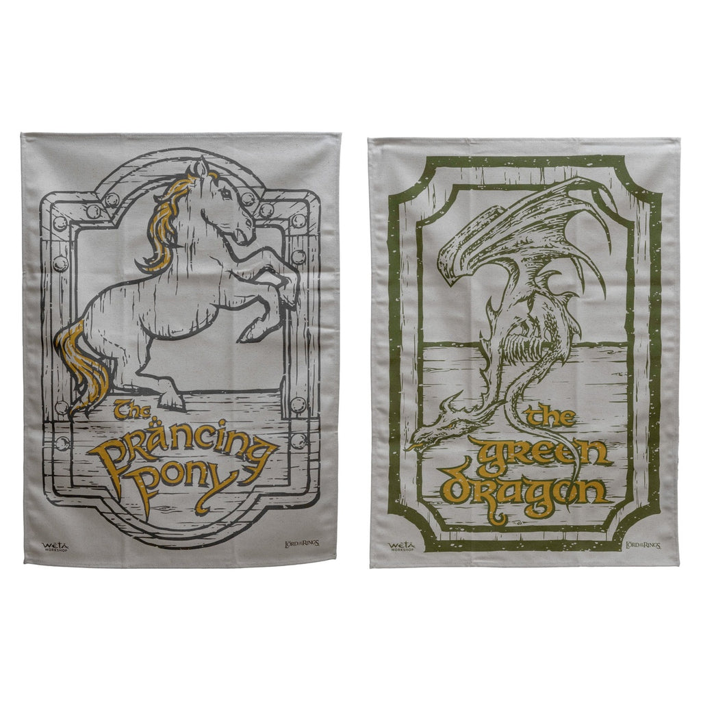Zdjęcie produktu Władca Pierścieni – Zestaw 2 ściereczek Green Dragon & Prancing Pony