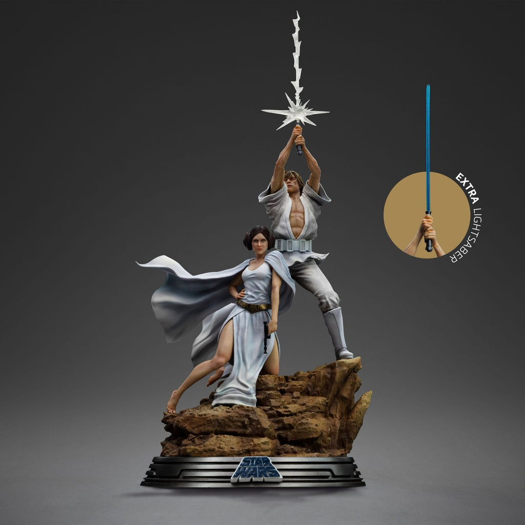 Zdjęcie produktu Star Wars Deluxe Art Scale Figura 1/10 Luke i Leia 41 cm