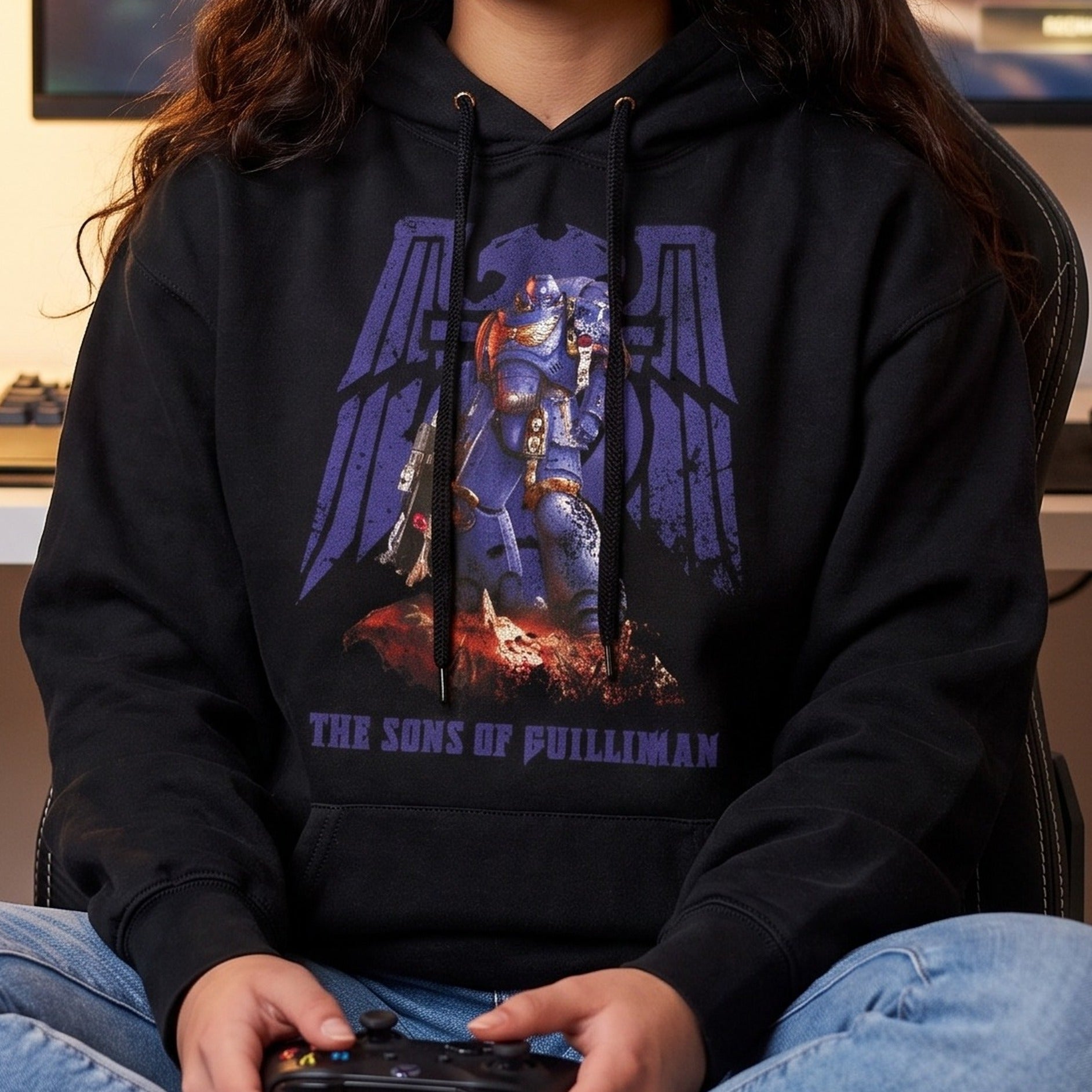 Zdjęcie produktu Warhammer - Bluza z kapturem Space Marines, czarna