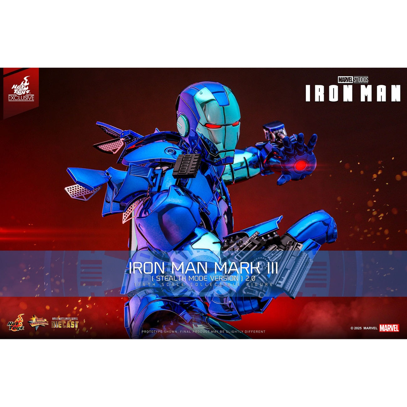 Zdjęcie produktu Iron Man Movie Masterpiece Diecast figurka akcji 1/6 Iron Man Mark III (Stealth Mode Ver.) 2.0 Hot Toys Exclusive 33 cm