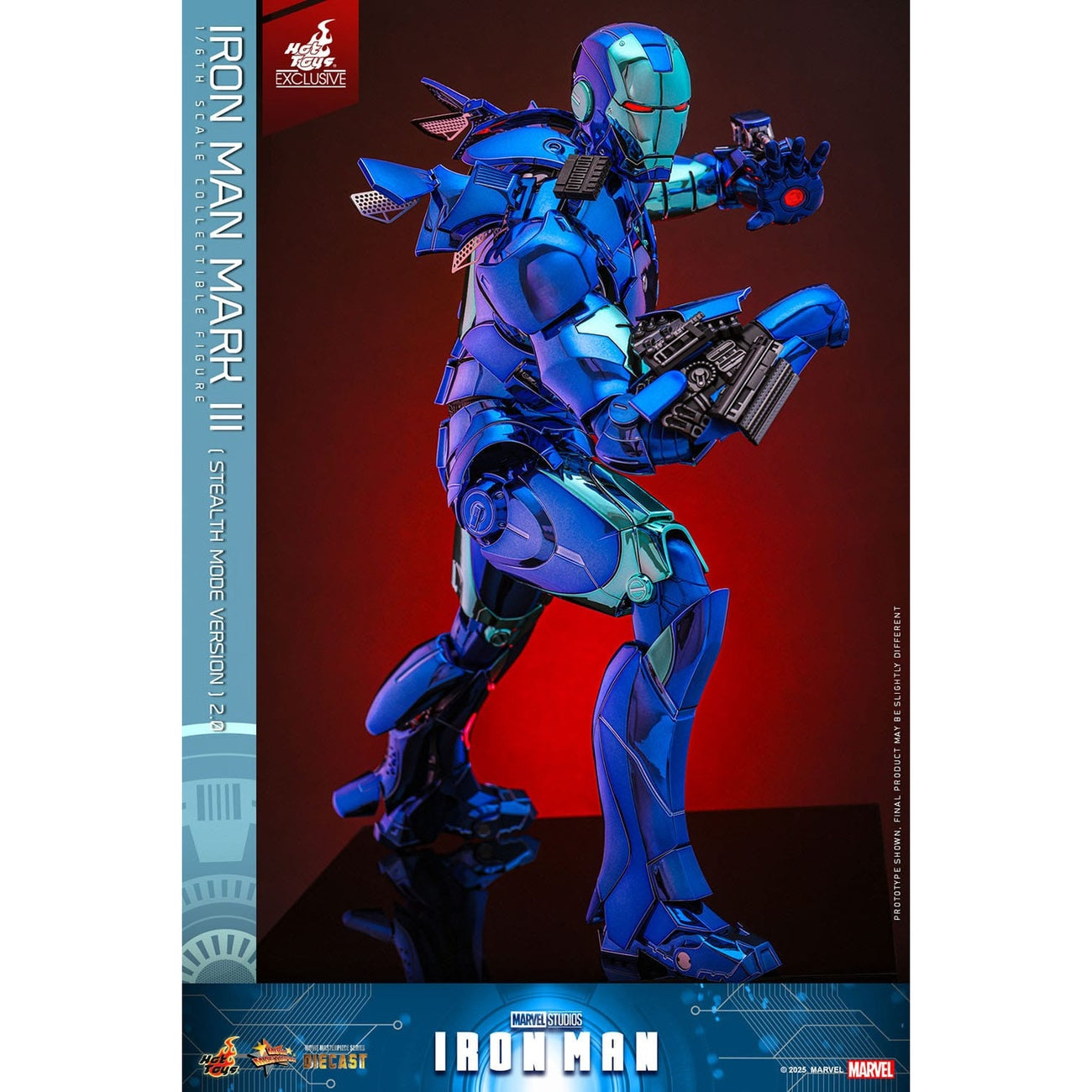 Zdjęcie produktu Iron Man Movie Masterpiece Diecast figurka akcji 1/6 Iron Man Mark III (Stealth Mode Ver.) 2.0 Hot Toys Exclusive 33 cm