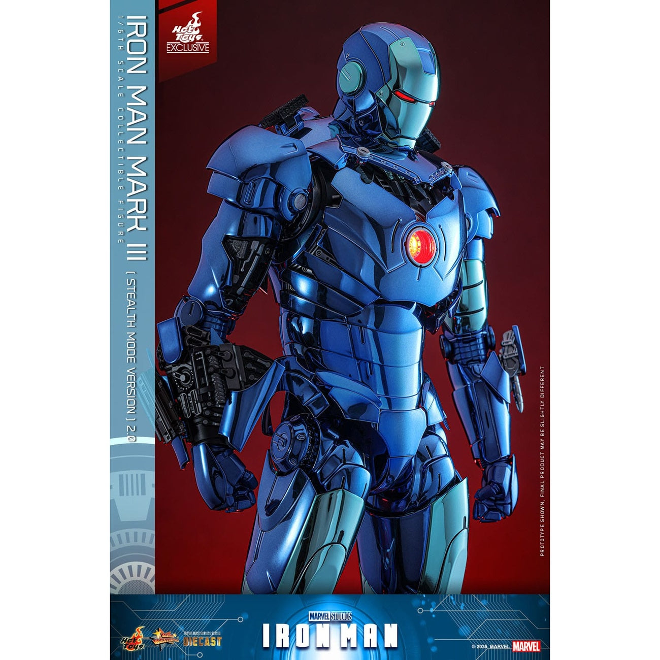 Zdjęcie produktu Iron Man Movie Masterpiece Diecast figurka akcji 1/6 Iron Man Mark III (Stealth Mode Ver.) 2.0 Hot Toys Exclusive 33 cm