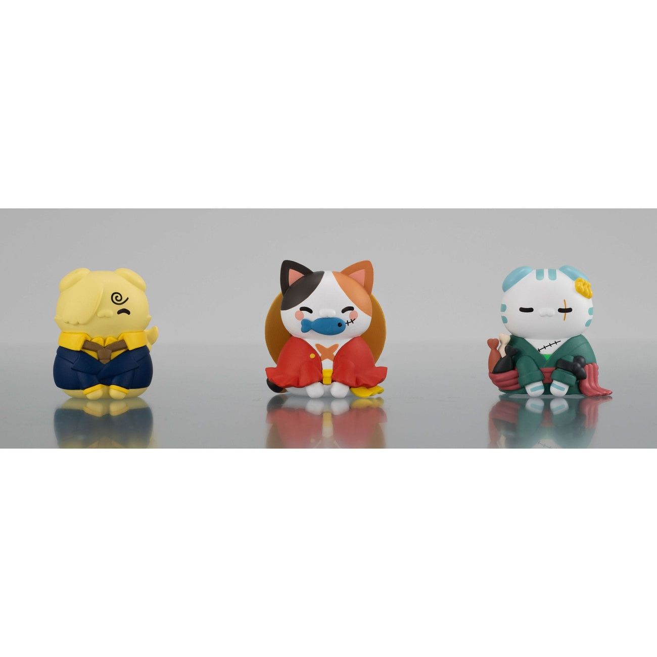 Zdjęcie produktu One Piece Mega Cat Project figurki kolekcjonerskie zestaw 3 szt. Nyan Piece Nyan! Happy Trio 2024 Limited Ver. 3 cm