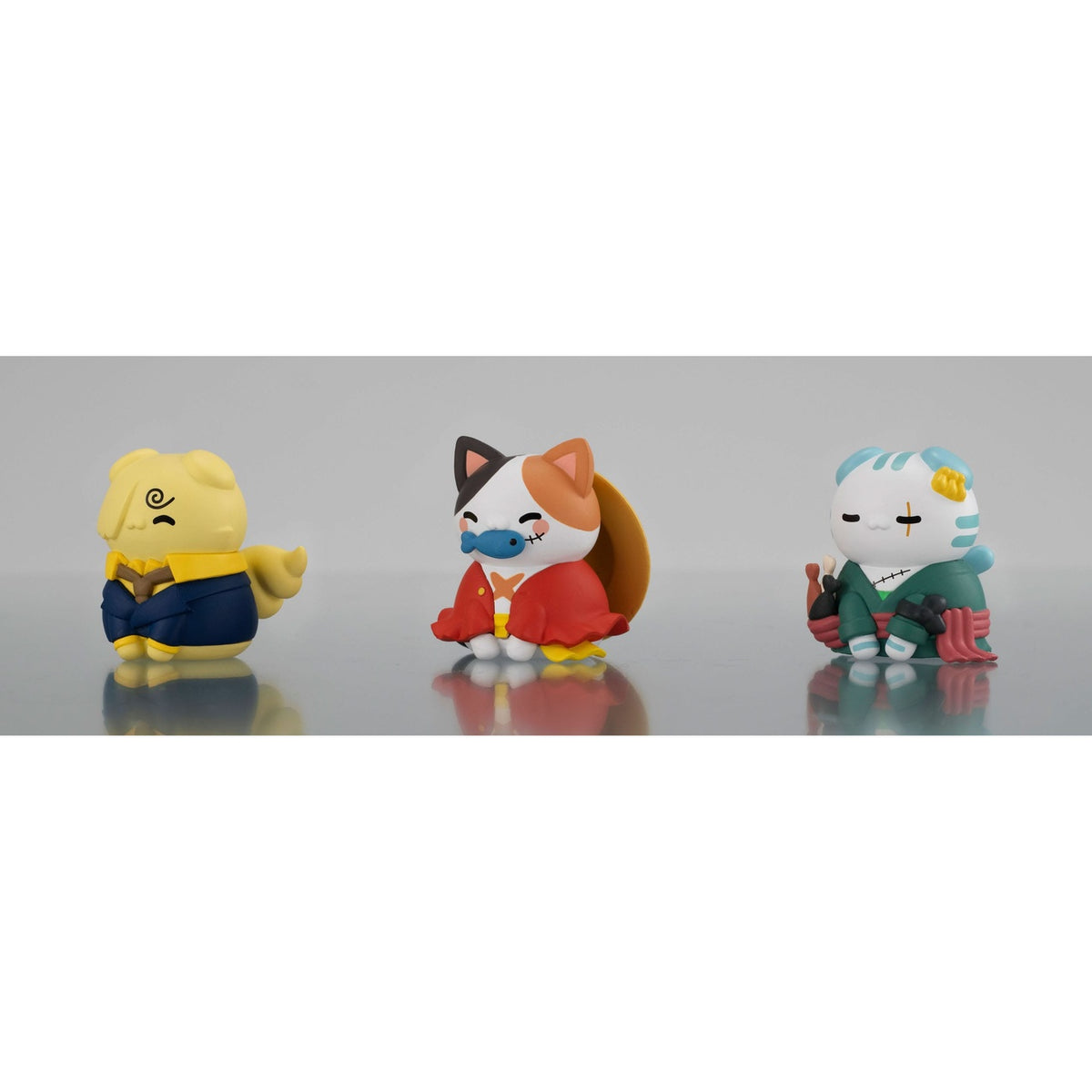 Zdjęcie produktu One Piece Mega Cat Project figurki kolekcjonerskie zestaw 3 szt. Nyan Piece Nyan! Happy Trio 2024 Limited Ver. 3 cm