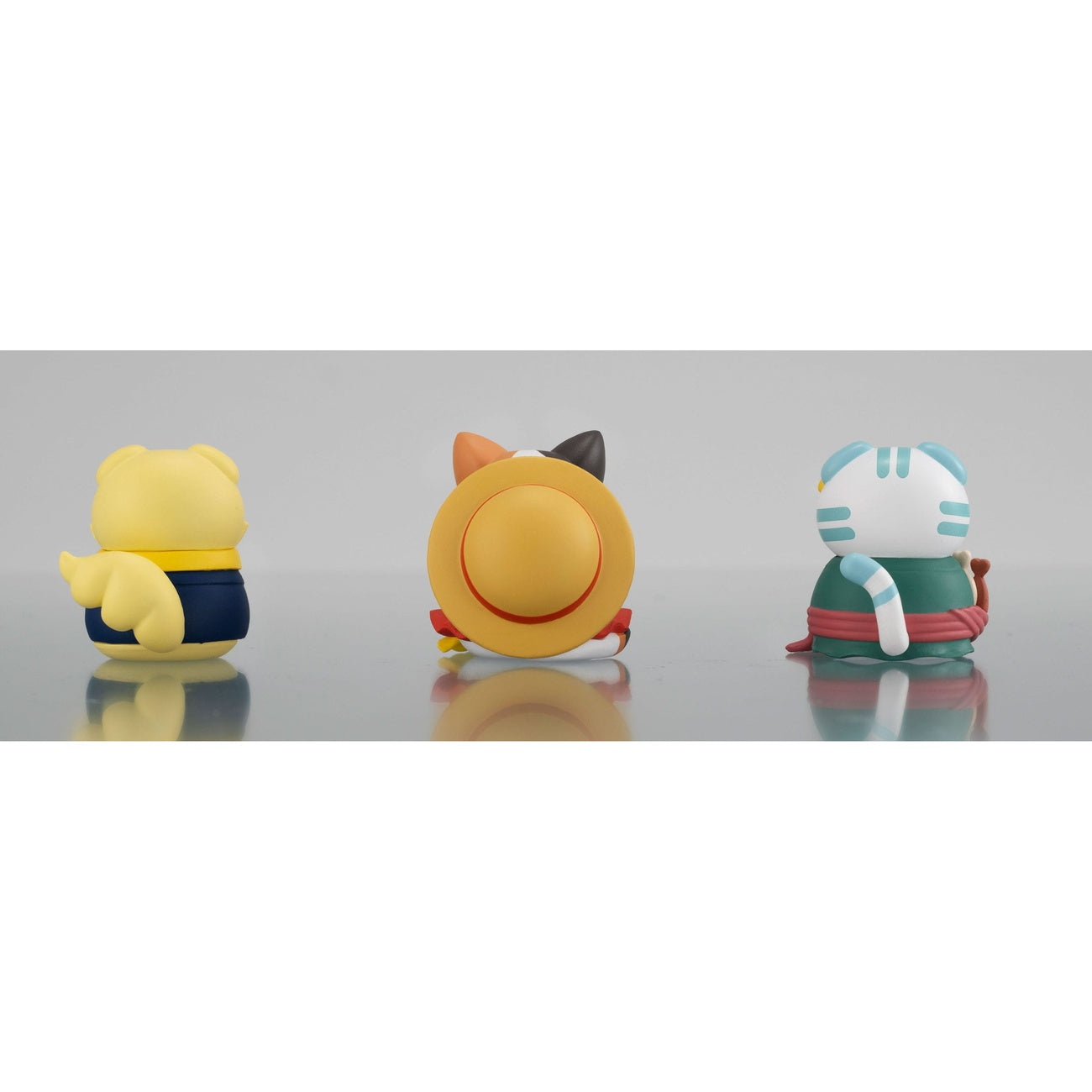 Zdjęcie produktu One Piece Mega Cat Project figurki kolekcjonerskie zestaw 3 szt. Nyan Piece Nyan! Happy Trio 2024 Limited Ver. 3 cm