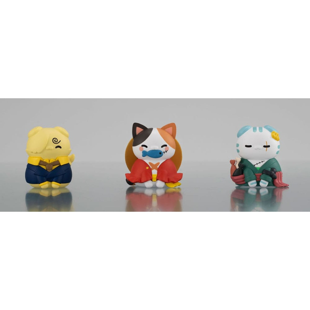 Zdjęcie produktu One Piece Mega Cat Project figurki kolekcjonerskie zestaw 3 szt. Nyan Piece Nyan! Happy Trio 2024 Limited Ver. 3 cm