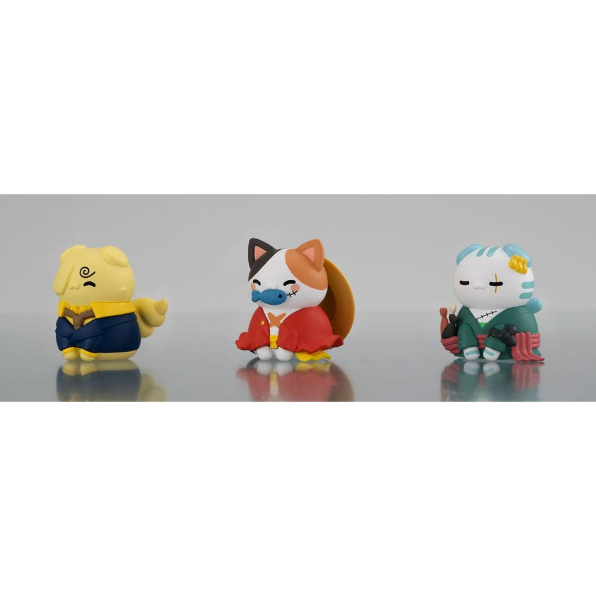 Zdjęcie produktu One Piece Mega Cat Project figurki kolekcjonerskie zestaw 3 szt. Nyan Piece Nyan! Happy Trio 2024 Limited Ver. 3 cm