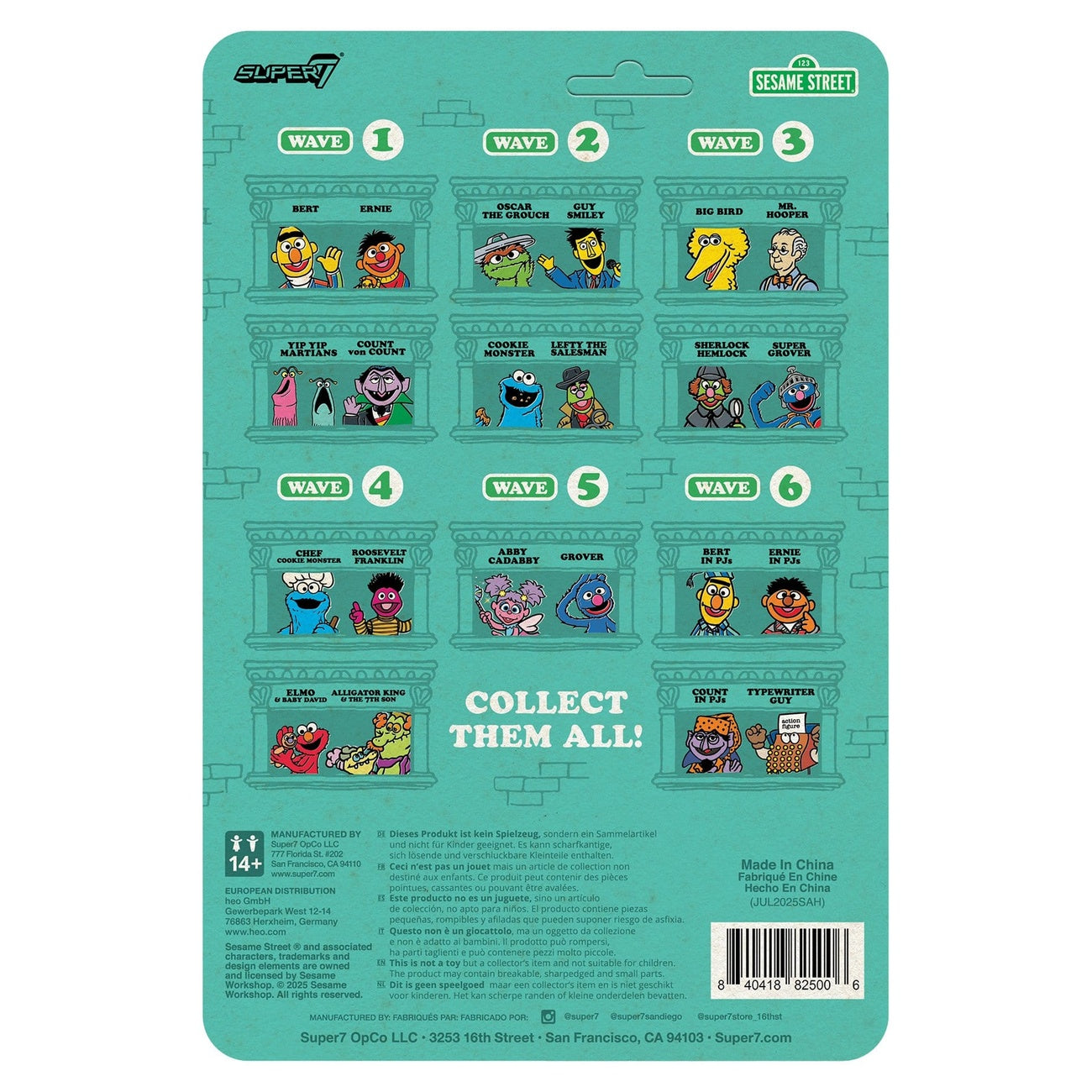 Zdjęcie produktu Ulica Sezamkowa figurka akcji ReAction Fala 06 Ernie (piżama) 10 cm