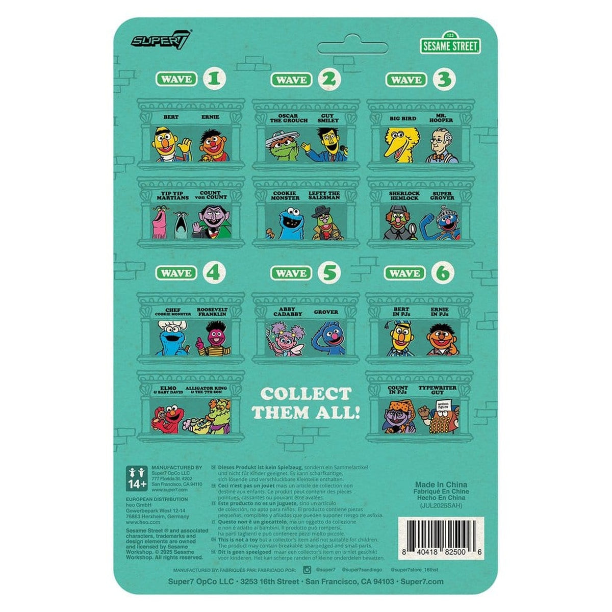 Zdjęcie produktu Ulica Sezamkowa figurka akcji ReAction Fala 06 Ernie (piżama) 10 cm