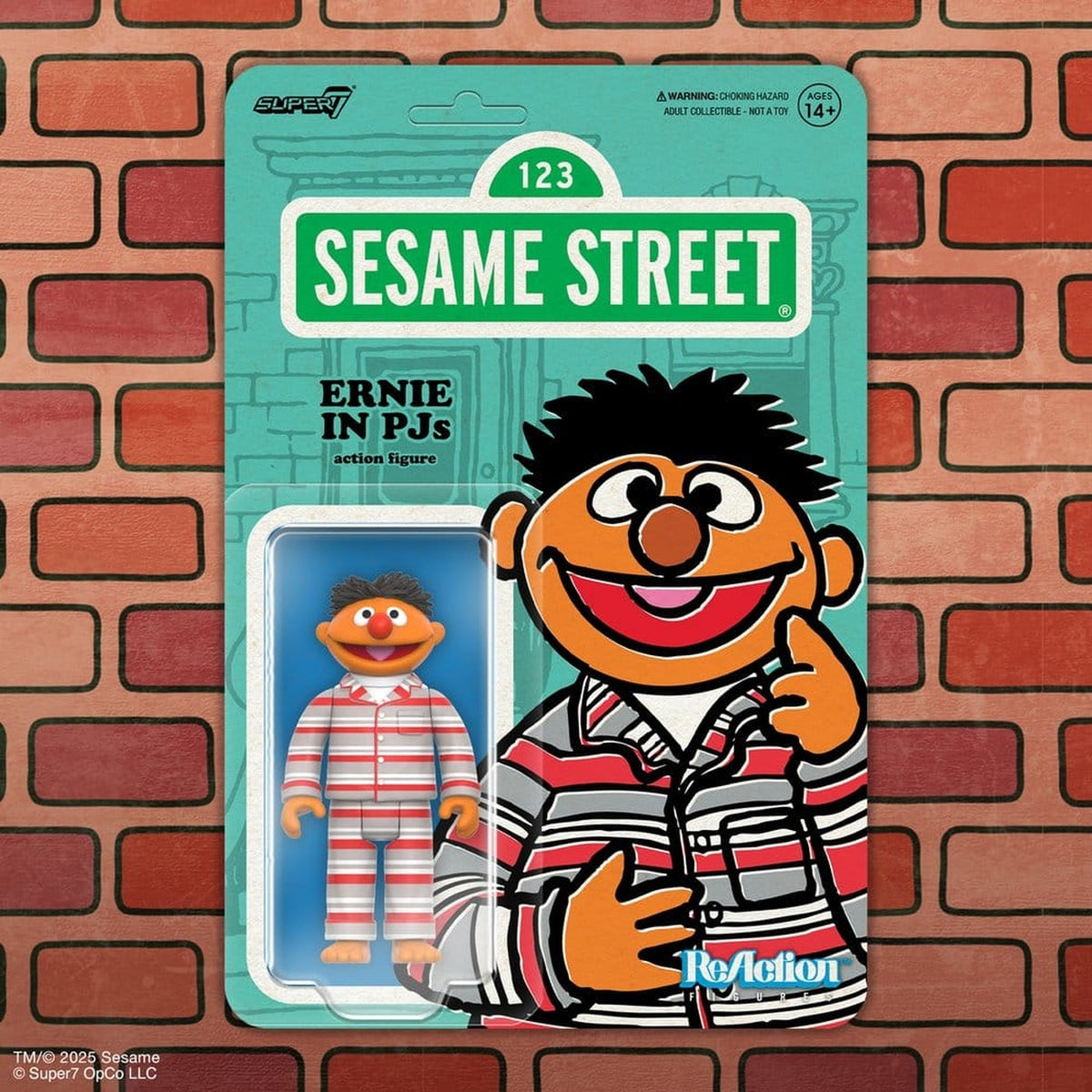 Zdjęcie produktu Ulica Sezamkowa figurka akcji ReAction Fala 06 Ernie (piżama) 10 cm