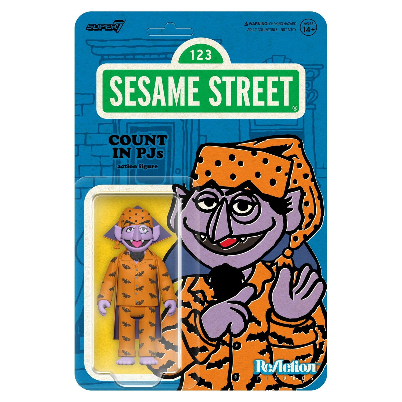 Product image Sesame Street ReAction Action Figure Wave 06 Count von Count (PJs) 10 cm