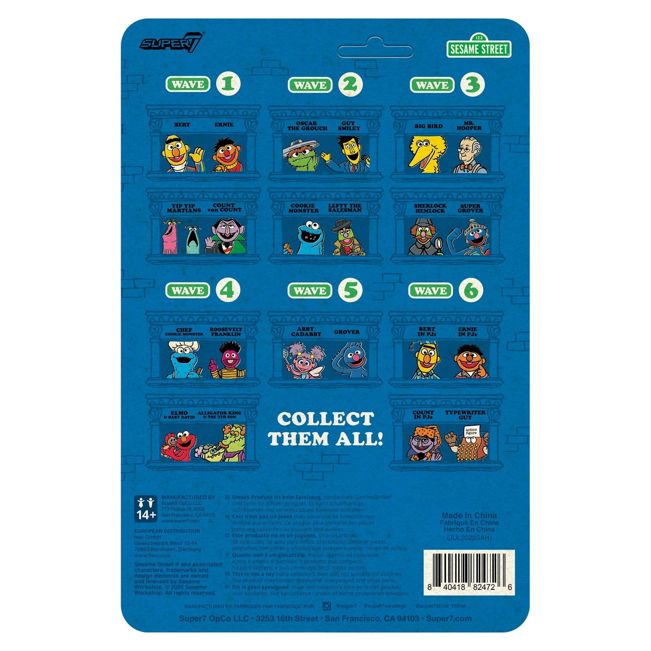Product image Sesame Street ReAction Action Figure Wave 06 Count von Count (PJs) 10 cm