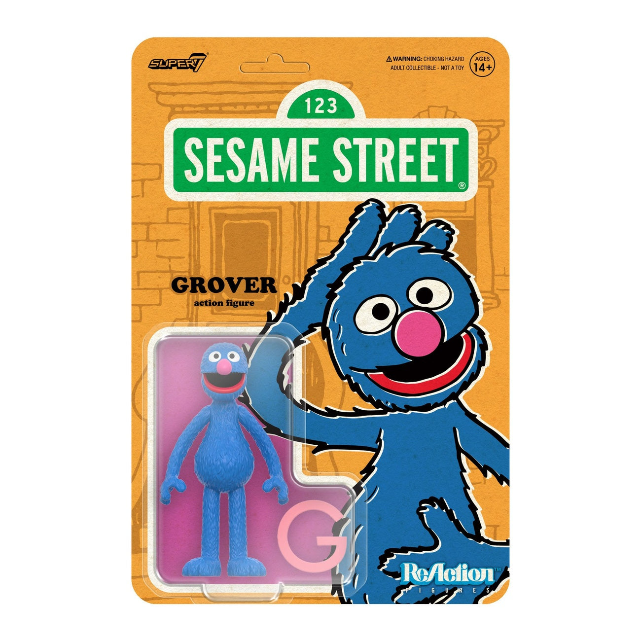 Zdjęcie produktu Ulica Sezamkowa figurka akcji ReAction Wave 05 Grover 10 cm