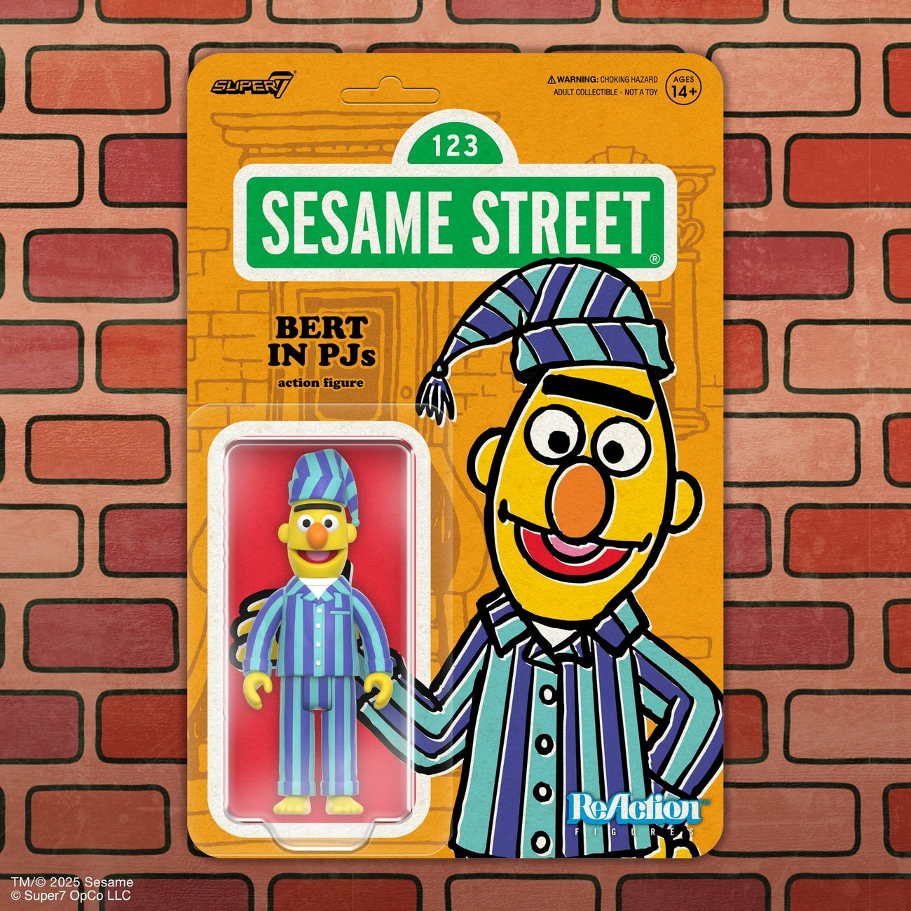 Zdjęcie produktu Ulica Sezamkowa figurka akcji ReAction Wave 06 Bert (PJ) 10 cm