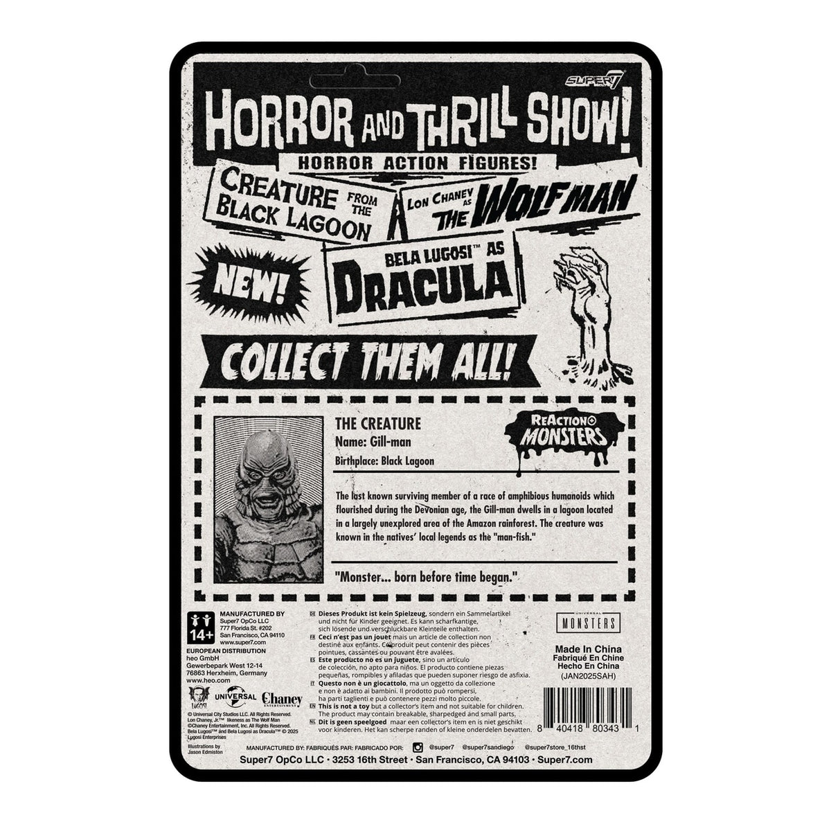 Zdjęcie produktu Universal Monsters figurka akcji ReAction+ Fala 1 Creature from the Black Lagoon 10 cm