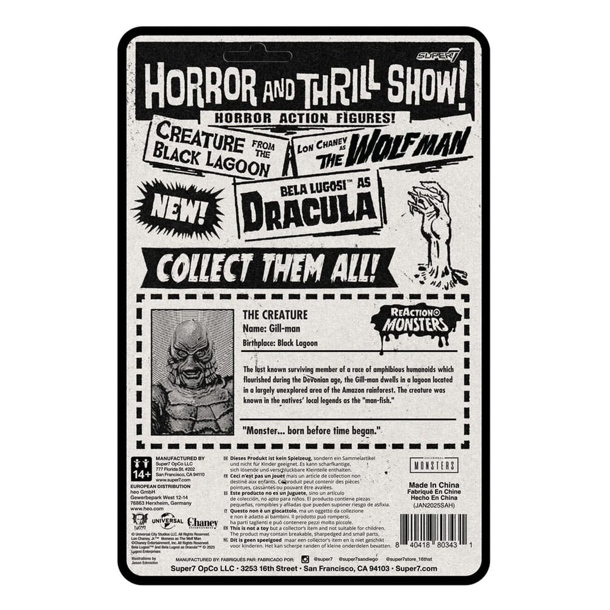Zdjęcie produktu Universal Monsters figurka akcji ReAction+ Fala 1 Creature from the Black Lagoon 10 cm