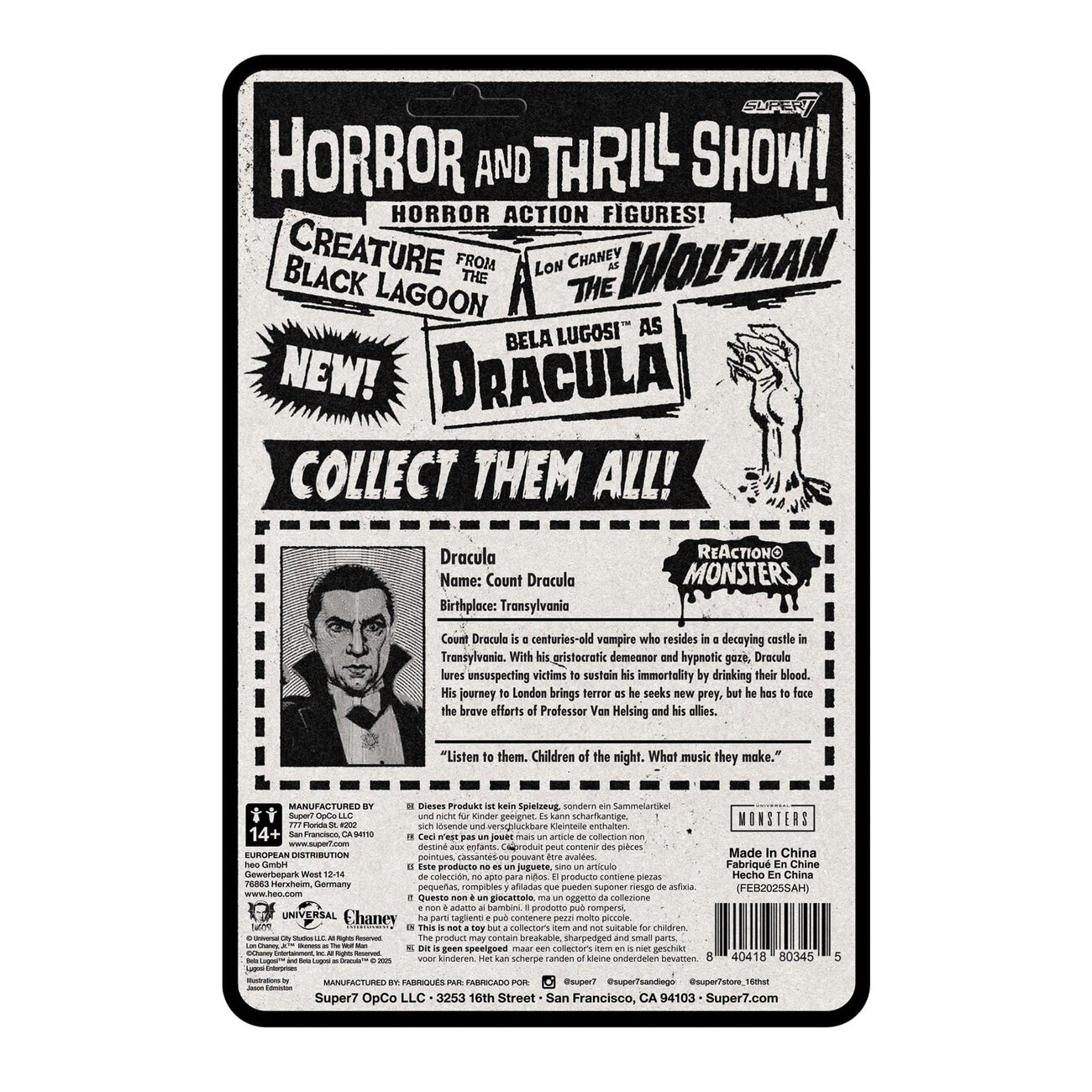 Zdjęcie produktu Universal Monsters figurka akcji ReAction+ Fala 1 Dracula 10 cm