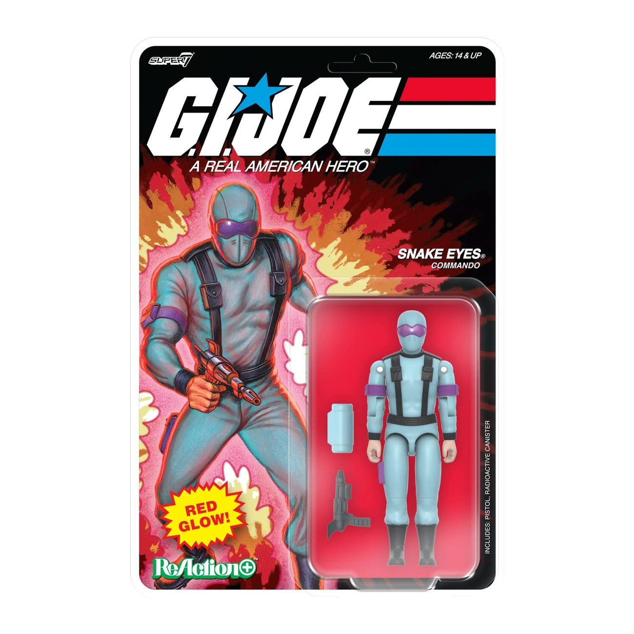 Zdjęcie produktu GI Joe ReAction+ figurka akcji Wave 06 Snake Eyes (Red Glow, Crystal Poison) 10 cm