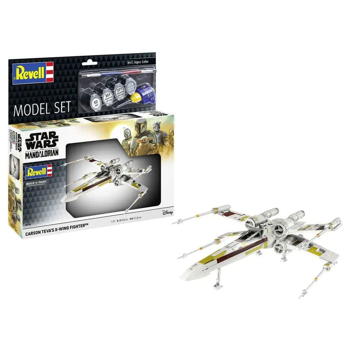 Zdjęcie produktu Zestaw modelarski Star Wars z podstawowymi akcesoriami 1/57 X-Wing Fighter Carsona Tevy 22 cm
