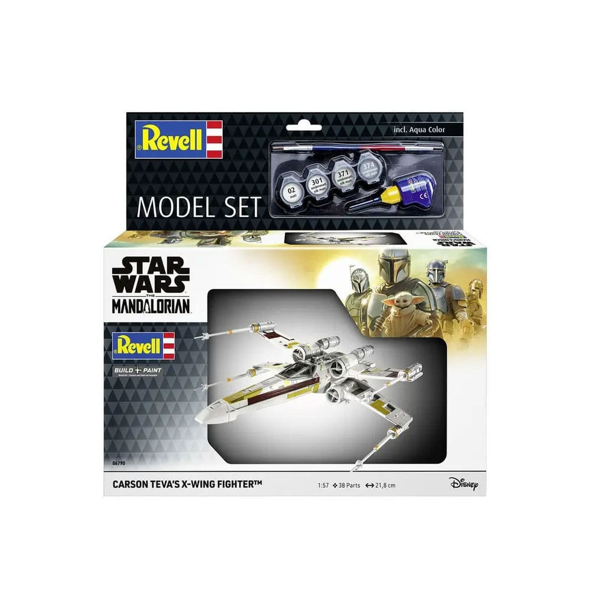 Zdjęcie produktu Zestaw modelarski Star Wars z podstawowymi akcesoriami 1/57 X-Wing Fighter Carsona Tevy 22 cm
