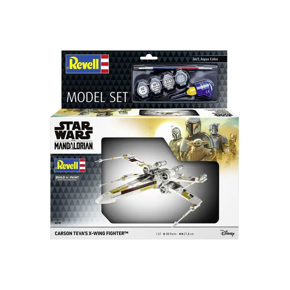 Zdjęcie produktu Zestaw modelarski Star Wars z podstawowymi akcesoriami 1/57 X-Wing Fighter Carsona Tevy 22 cm