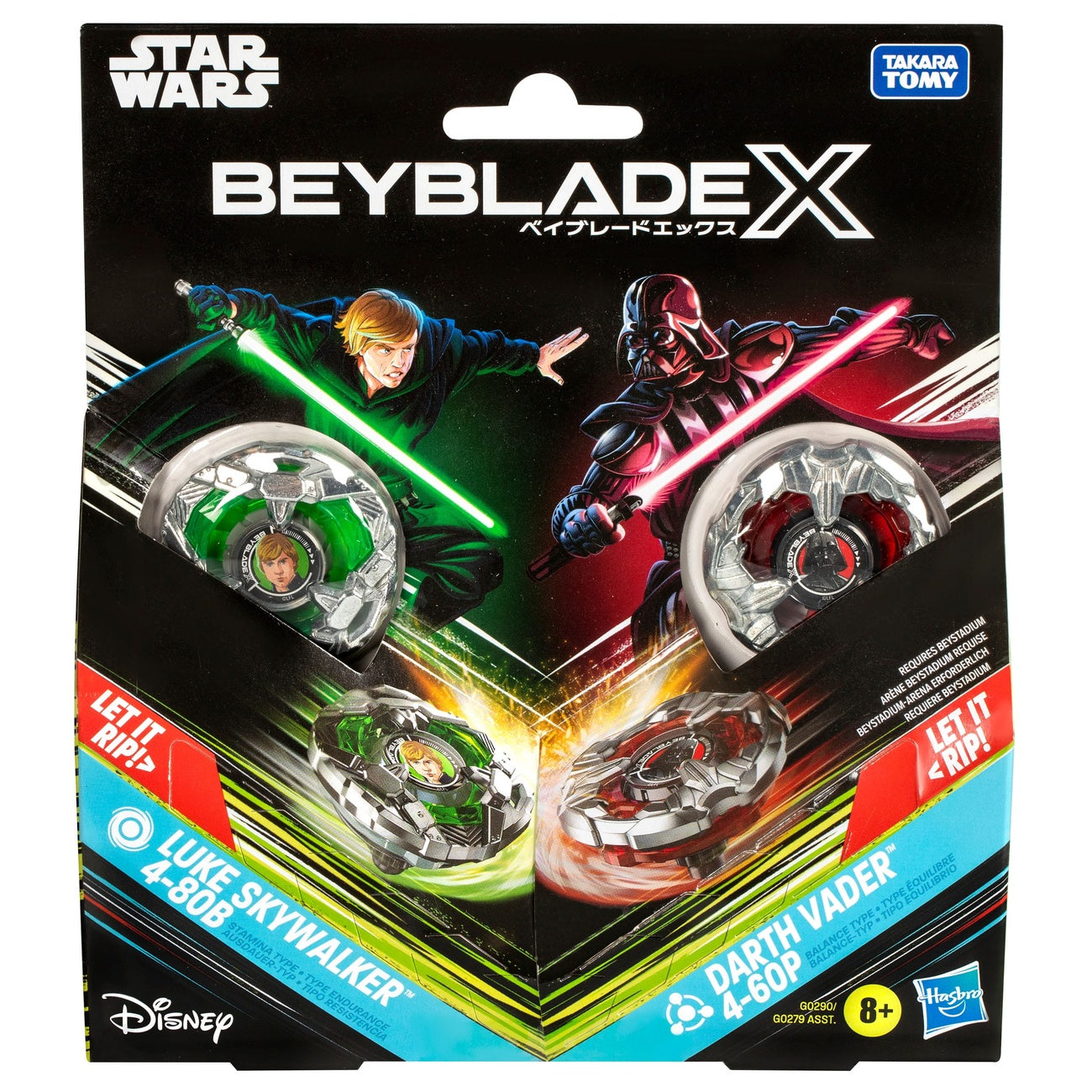 Zdjęcie produktu Kolaboracja Beyblade X i Star Wars Luke Skywalker 4-80B vs Darth Vader 4-60B