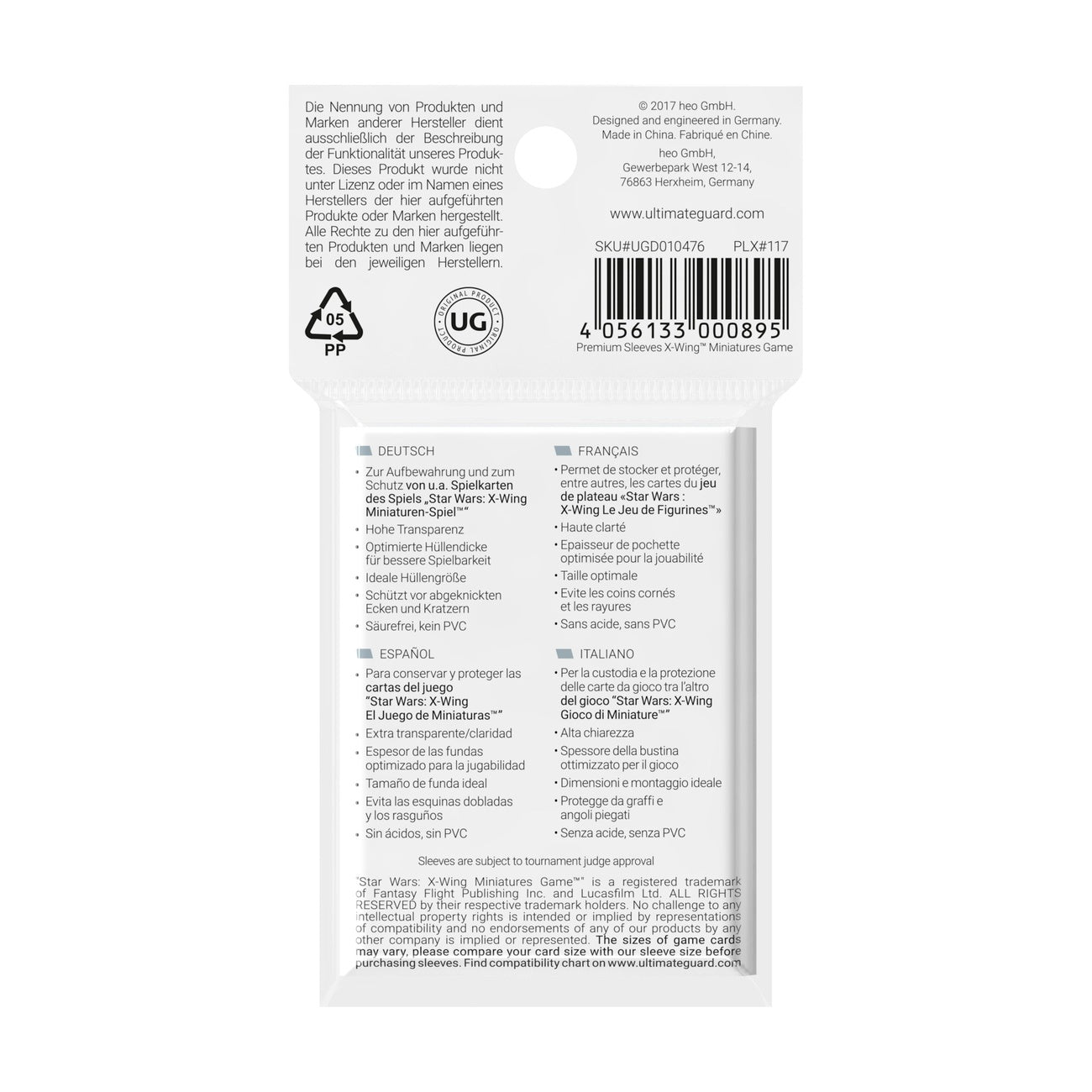 Zdjęcie produktu Koszulki do gier planszowych Ultimate Guard (50) – X-Wing Miniatures Game