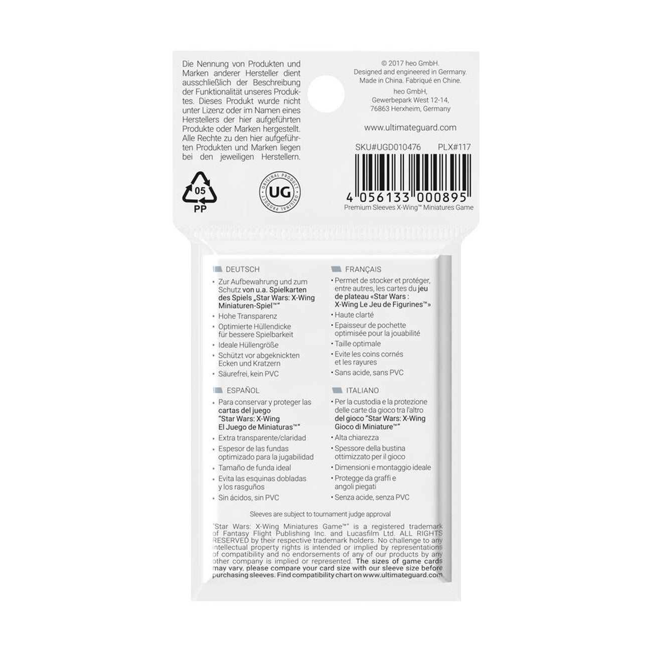 Zdjęcie produktu Koszulki do gier planszowych Ultimate Guard (50) – X-Wing Miniatures Game