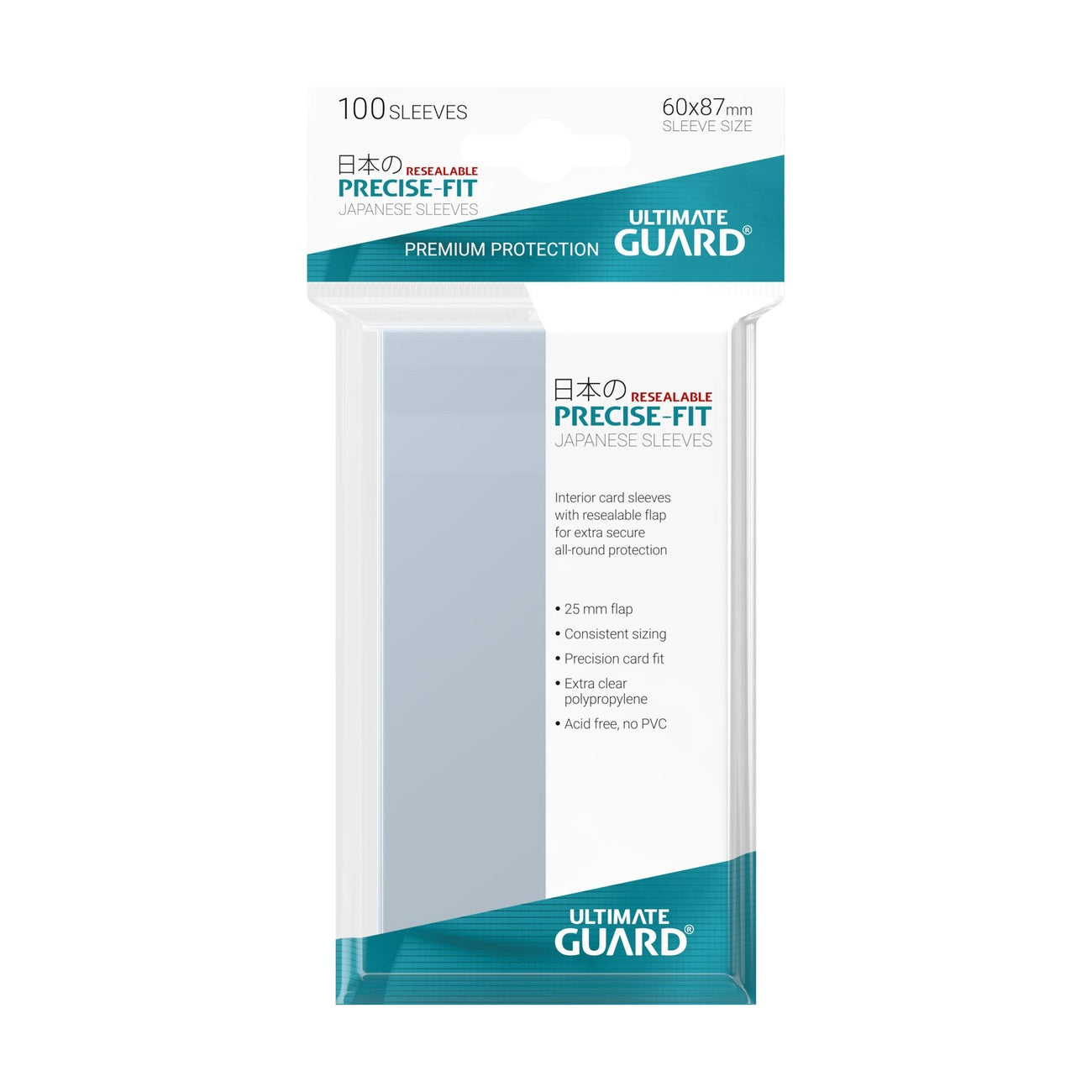 Zdjęcie produktu Ultimate Guard Precise-Fit Sleeves Rozmiar Japoński (100) - Z możliwością ponownego zamknięcia