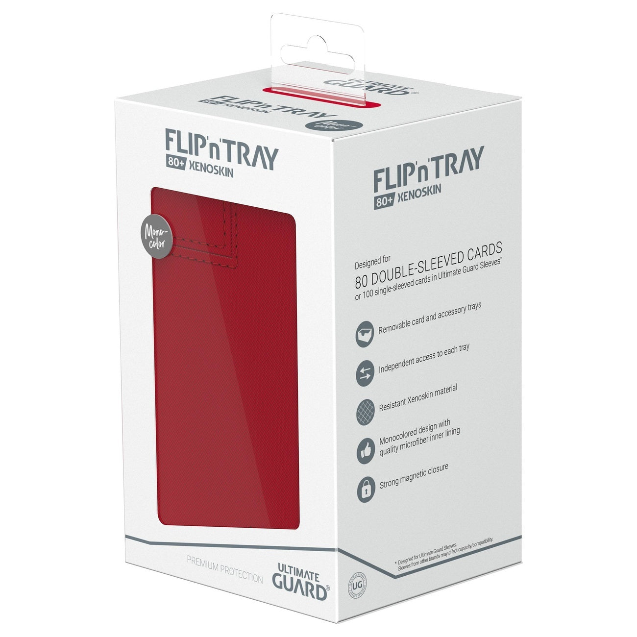 Zdjęcie produktu Ultimate Guard Flip'n'Tray 80+ Xenoskin - Czerwony
